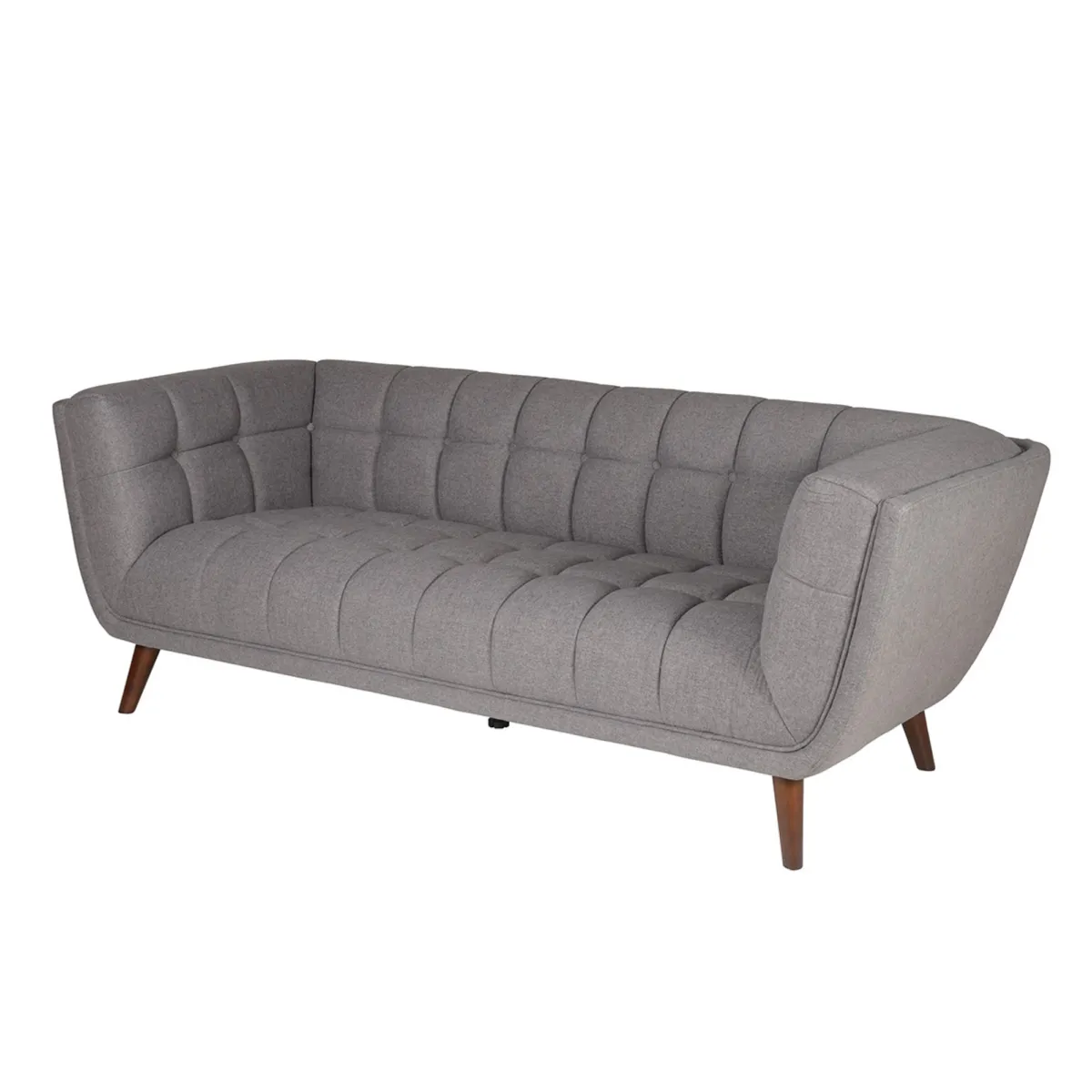 Canapé droit 3 places tissu (200 cm) Rory Gris foncé
