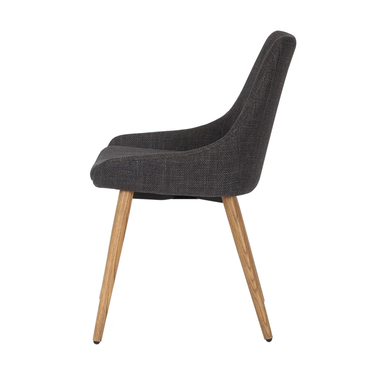Set di 2 sedie da pranzo in tessuto (seduta 47 cm) Juno Grigio antracite