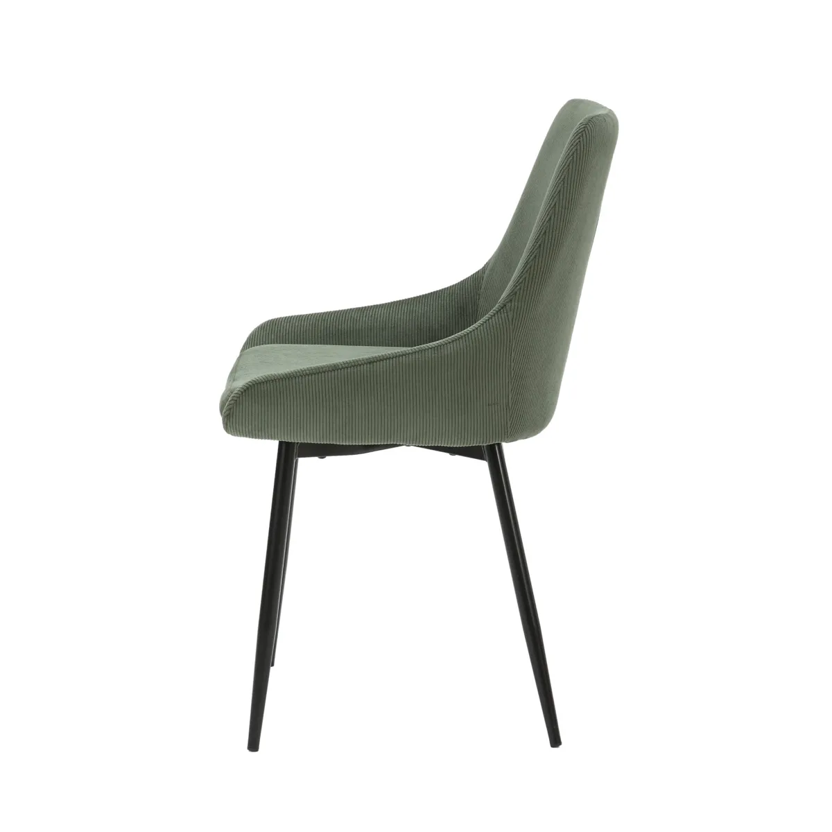 LOT DE 2  Chaise en velours c™telŽ vert kaki - L x P x H : 48 x 55 x 84 cm BARI