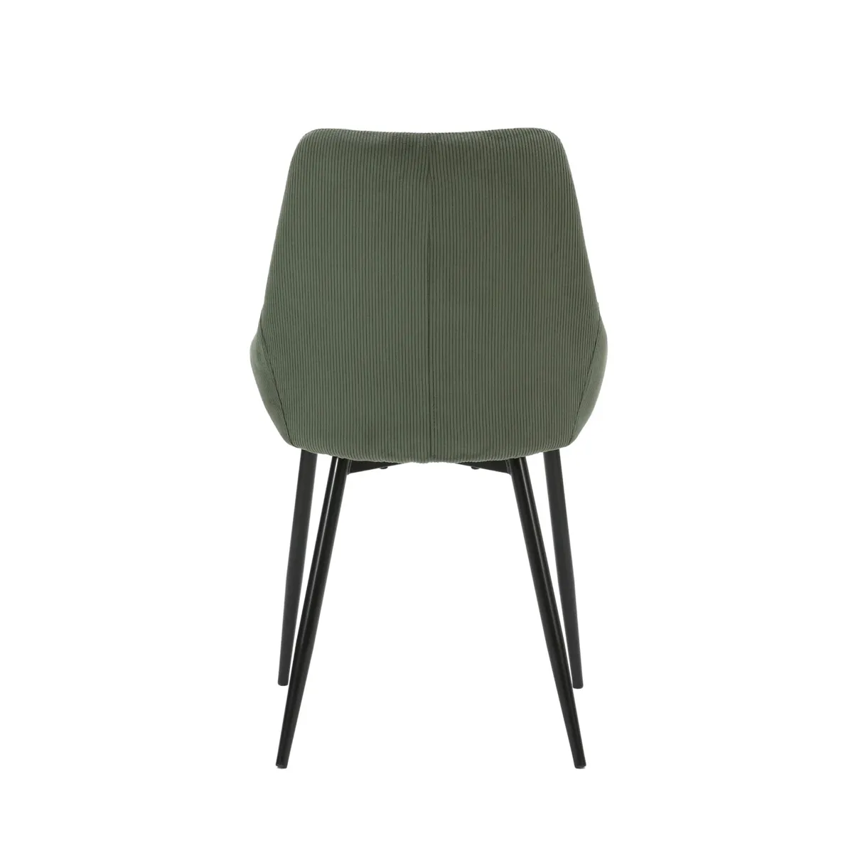 LOT DE 2  Chaise en velours c™telŽ vert kaki - L x P x H : 48 x 55 x 84 cm BARI