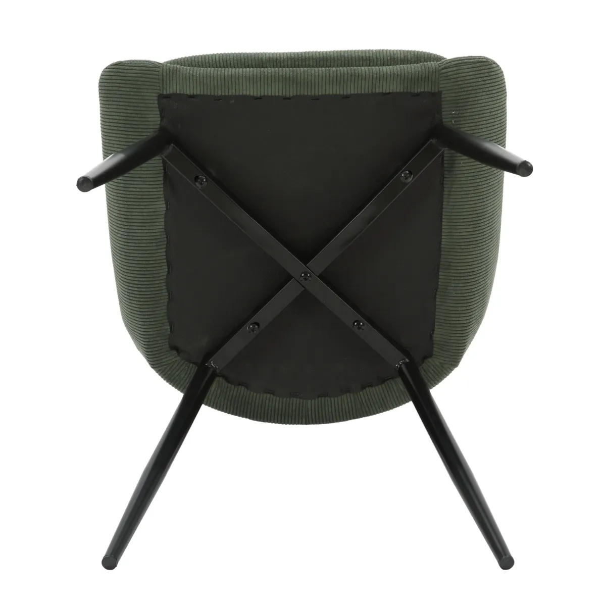 LOT DE 2  Chaise en velours c™telŽ vert kaki - L x P x H : 48 x 55 x 84 cm BARI