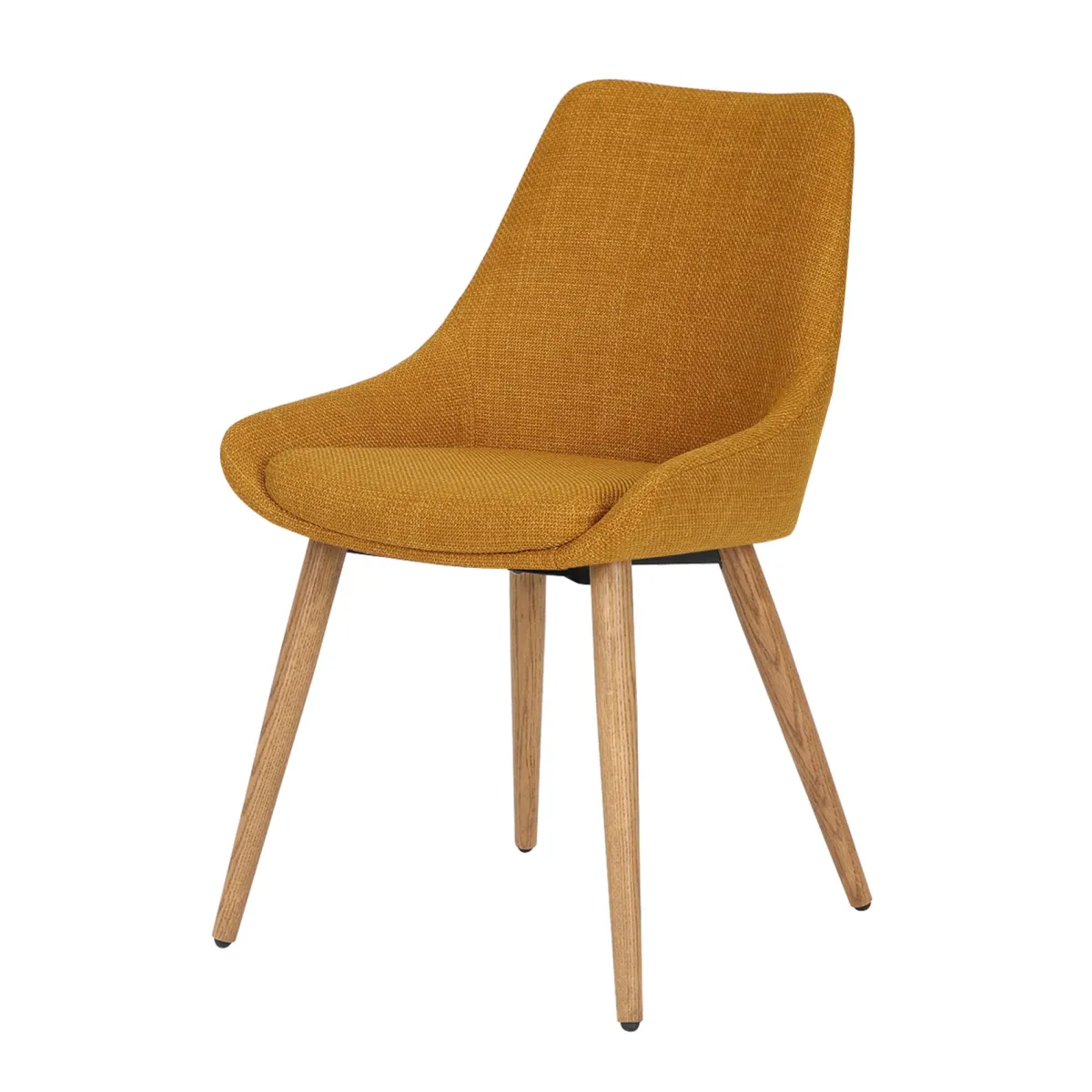 Lot de 2 chaises de salle à manger tissu (Assise 47 cm) Juno Jaune ocre