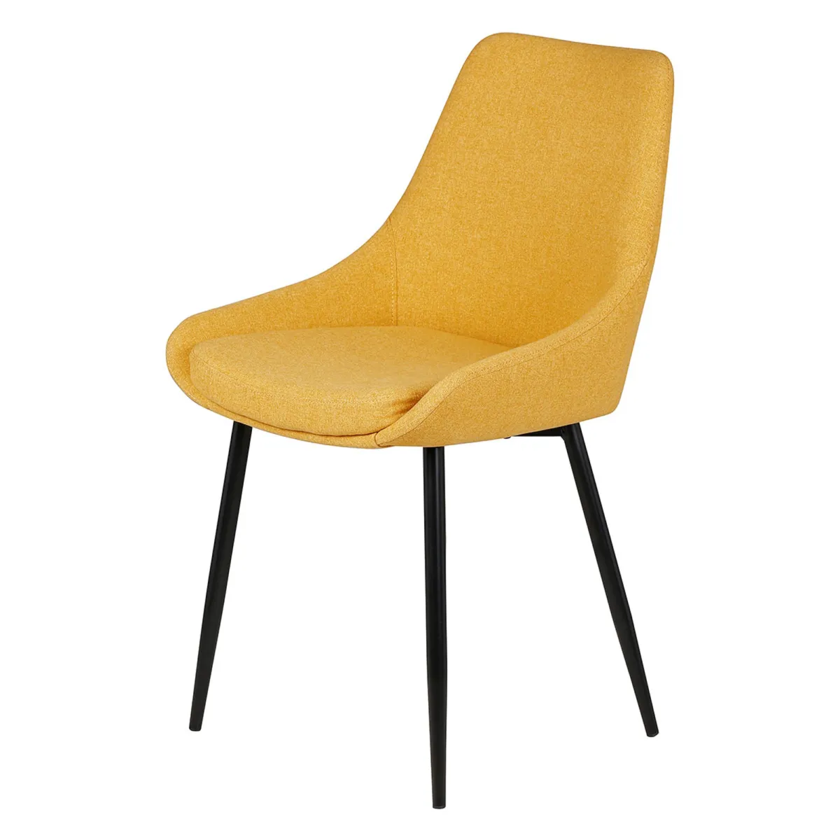 LOT DE 2  Chaise en tissu jaune moutarde - L x P x H : 48 x 55 x 84 cm BARI