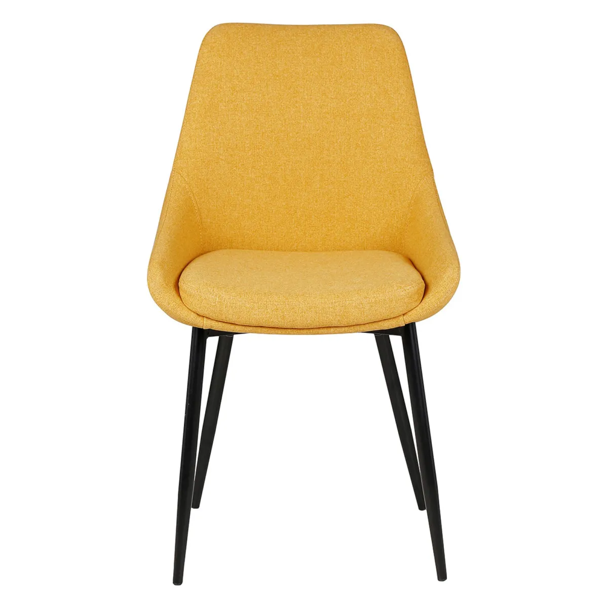 LOT DE 2  Chaise en tissu jaune moutarde - L x P x H : 48 x 55 x 84 cm BARI