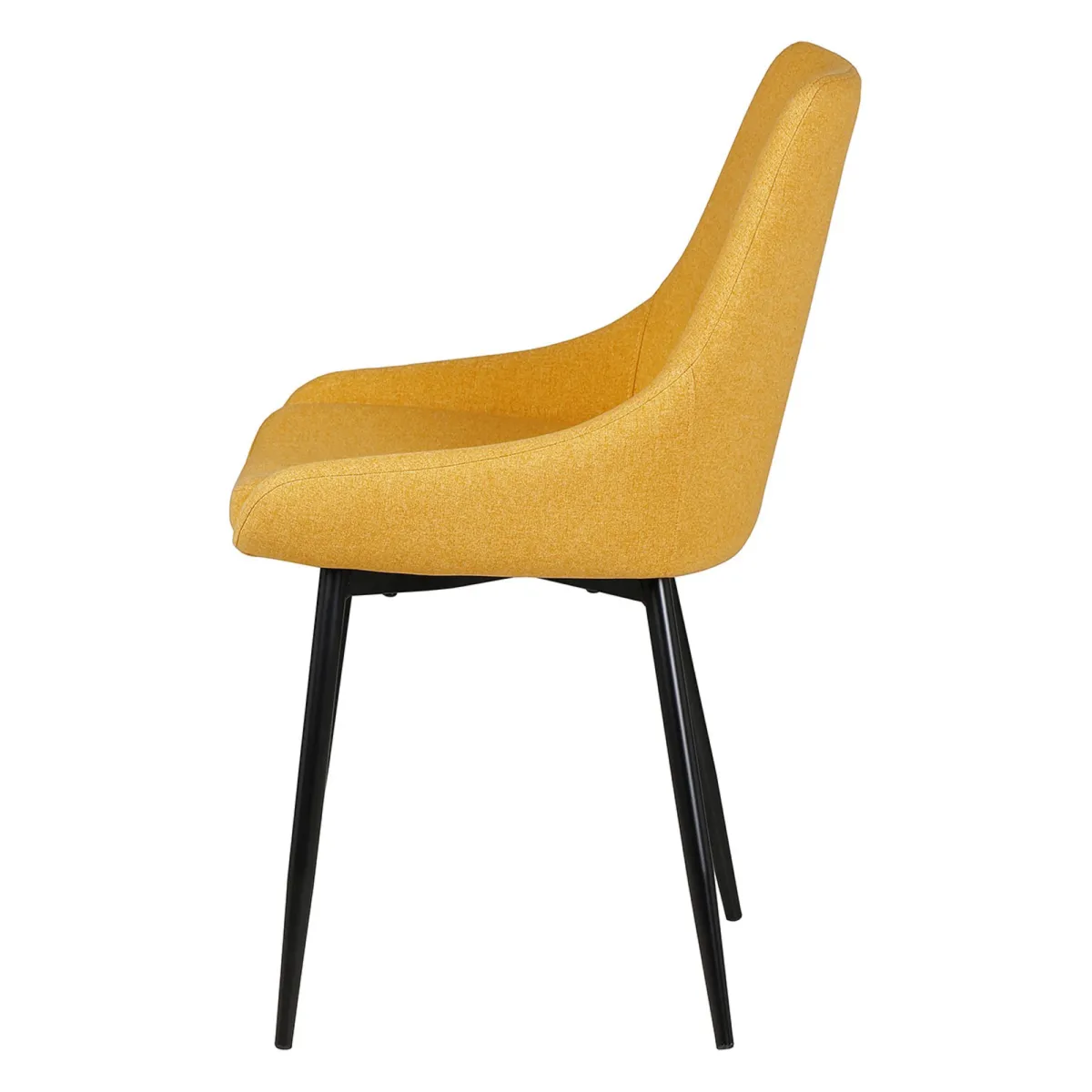 LOT DE 2  Chaise en tissu jaune moutarde - L x P x H : 48 x 55 x 84 cm BARI