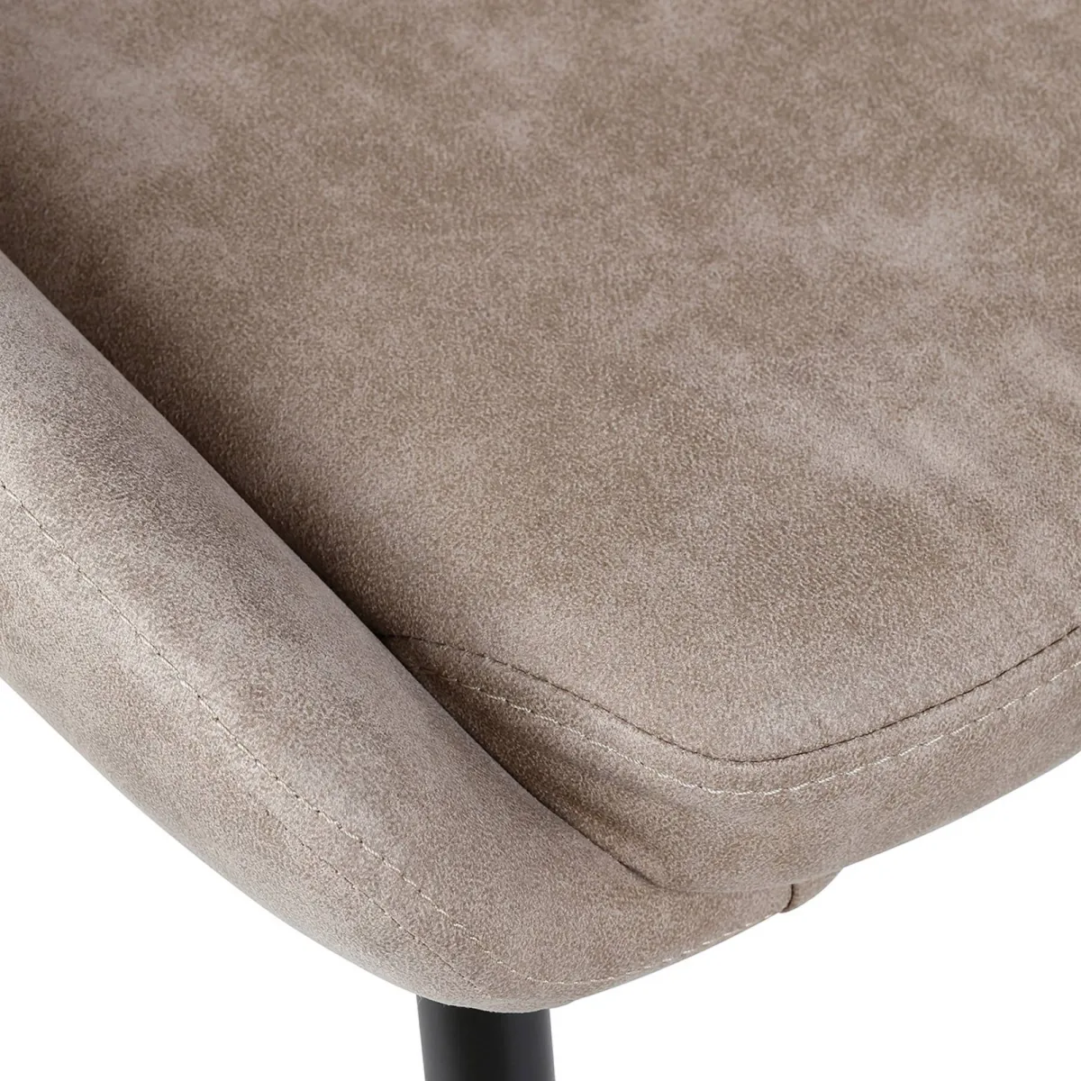 Set di 2 sedie da pranzo in effetto camoscio (seduta 47 cm) Juno Beige