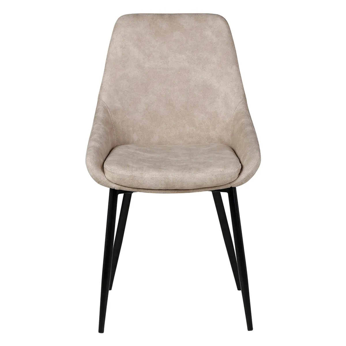 Set di 2 sedie da pranzo in effetto camoscio (seduta 47 cm) Juno Beige