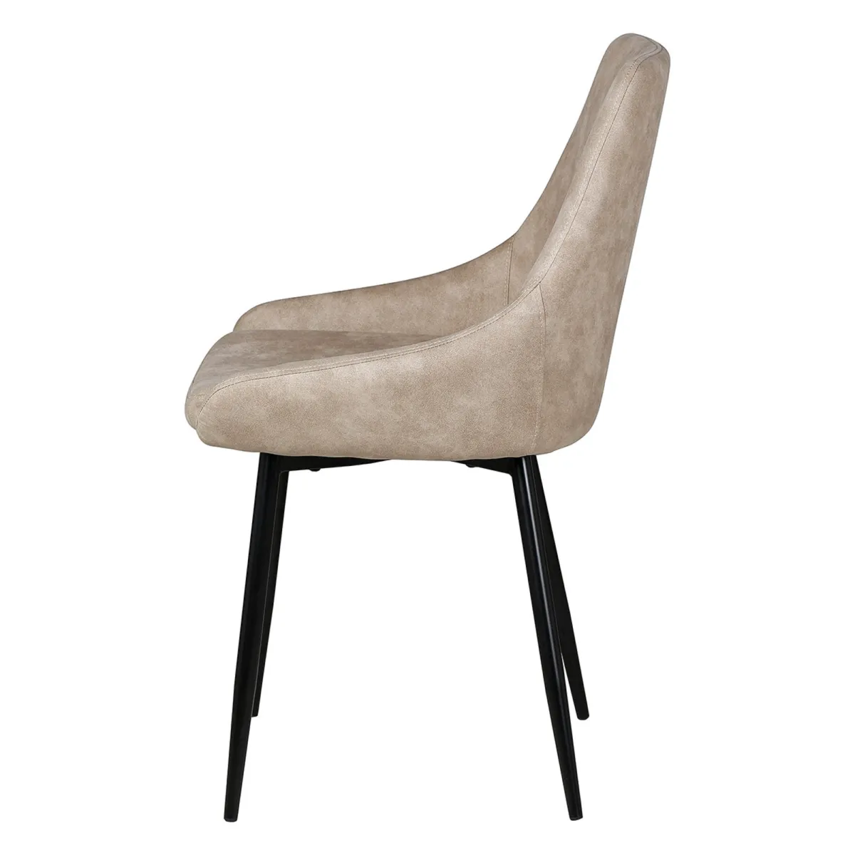 Set di 2 sedie da pranzo in effetto camoscio (seduta 47 cm) Juno Beige