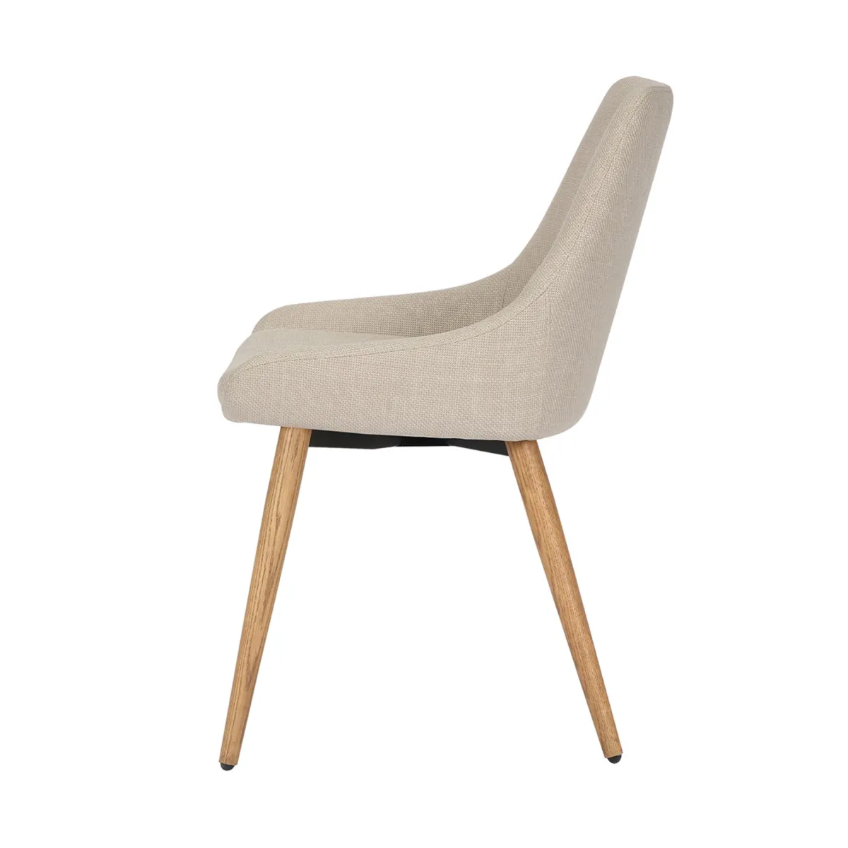 Lot de 2 chaises de salle à manger tissu (Assise 47 cm) Juno Ecru