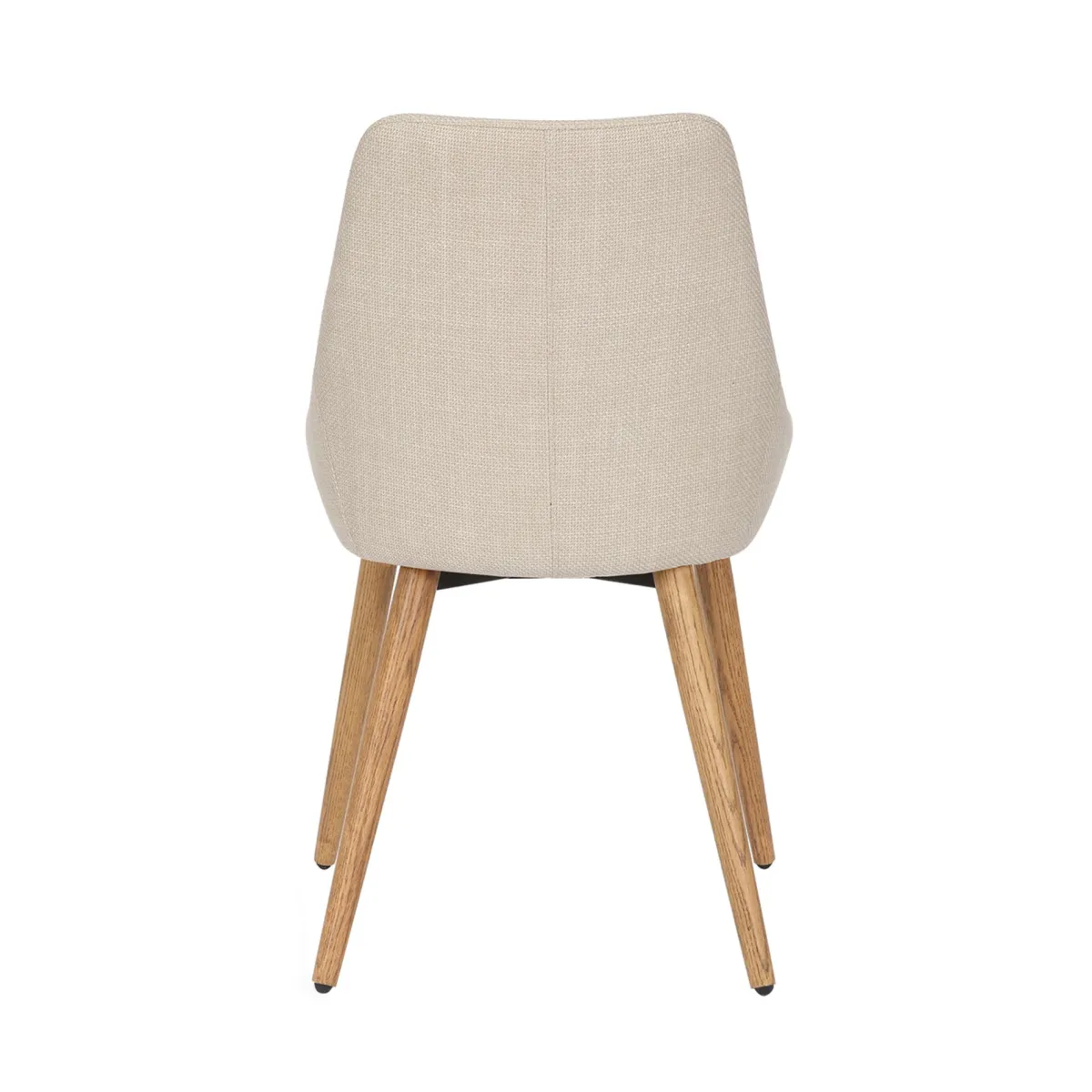 Lot de 2 chaises de salle à manger tissu (Assise 47 cm) Juno Ecru