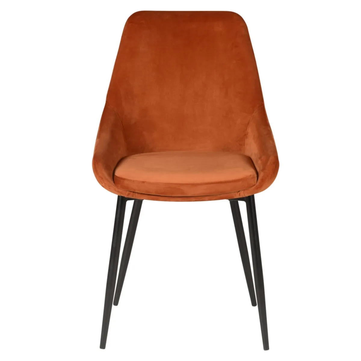 LOT DE 2  Chaise en velours cognac - L x P x H : 48 x 55 x 84 cm BARI