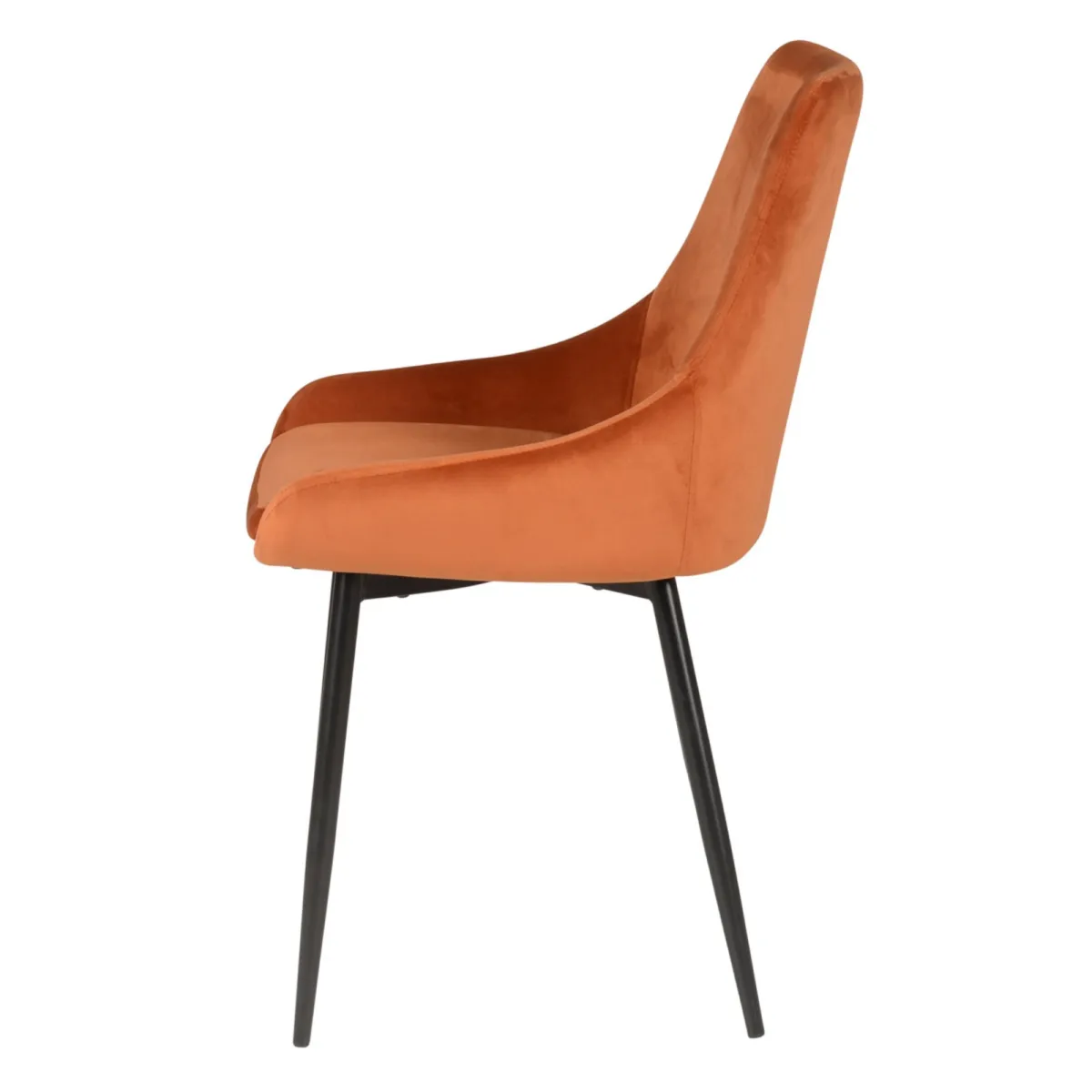 LOT DE 2  Chaise en velours cognac - L x P x H : 48 x 55 x 84 cm BARI