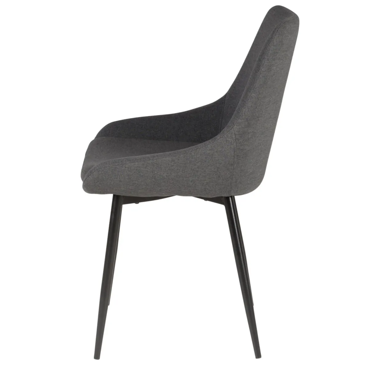 LOT DE 2  Chaise en tissu gris foncŽ - L x P x H : 48 x 55 x 84 cm BARI