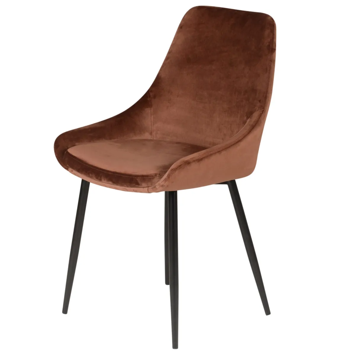Set di 2 sedie da pranzo in velluto (seduta 47 cm) Juno Marrone