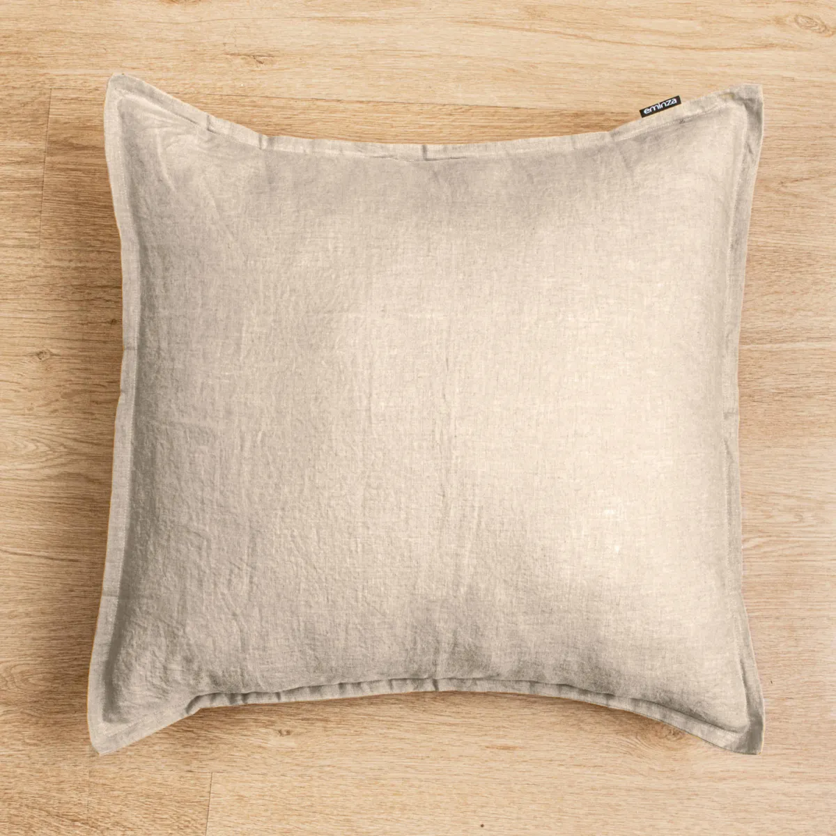 Funda de almohada cuadrada en lino lavado (80 cm) Louise Beige 1