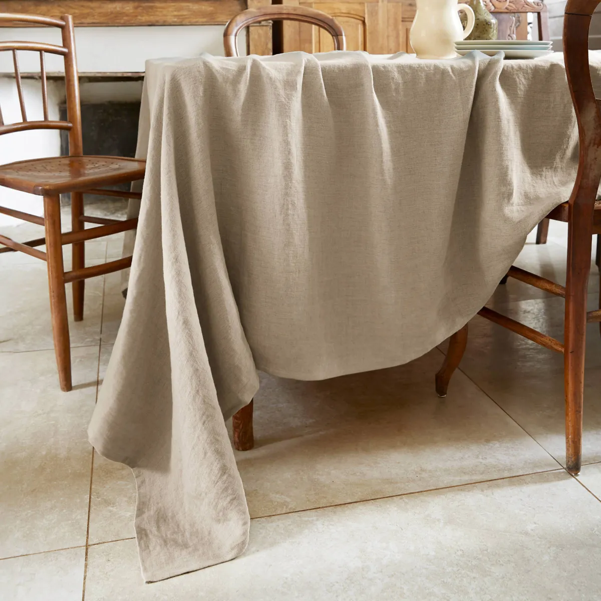 Lot de 3 serviettes lin lavé Louise Beiges