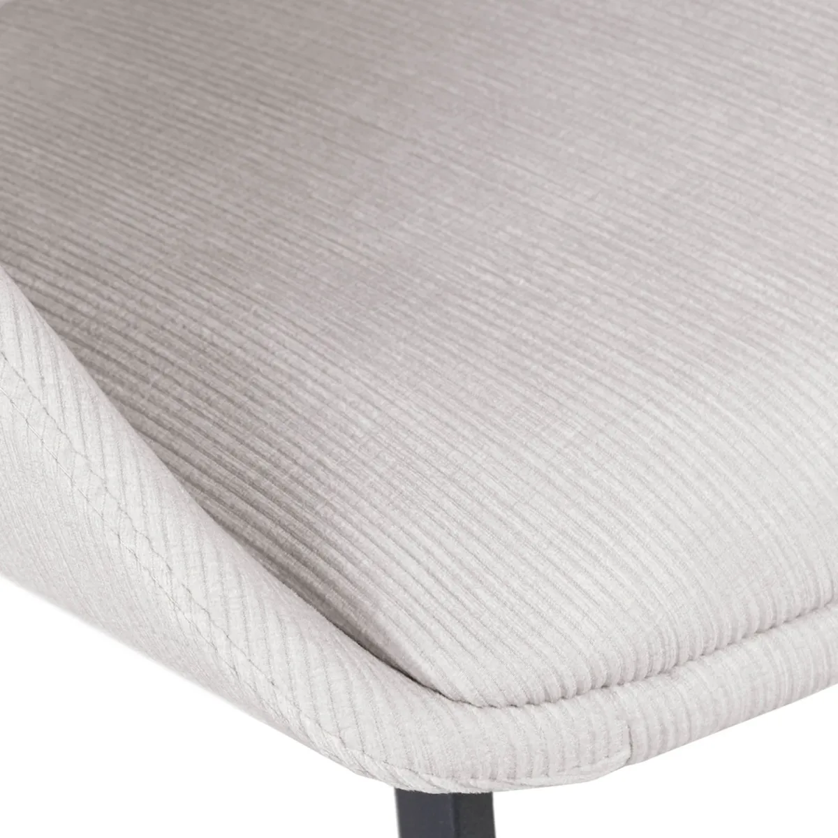 Set di 2 sedie da pranzo in velluto a coste (seduta 49 cm) Orka Ecru
