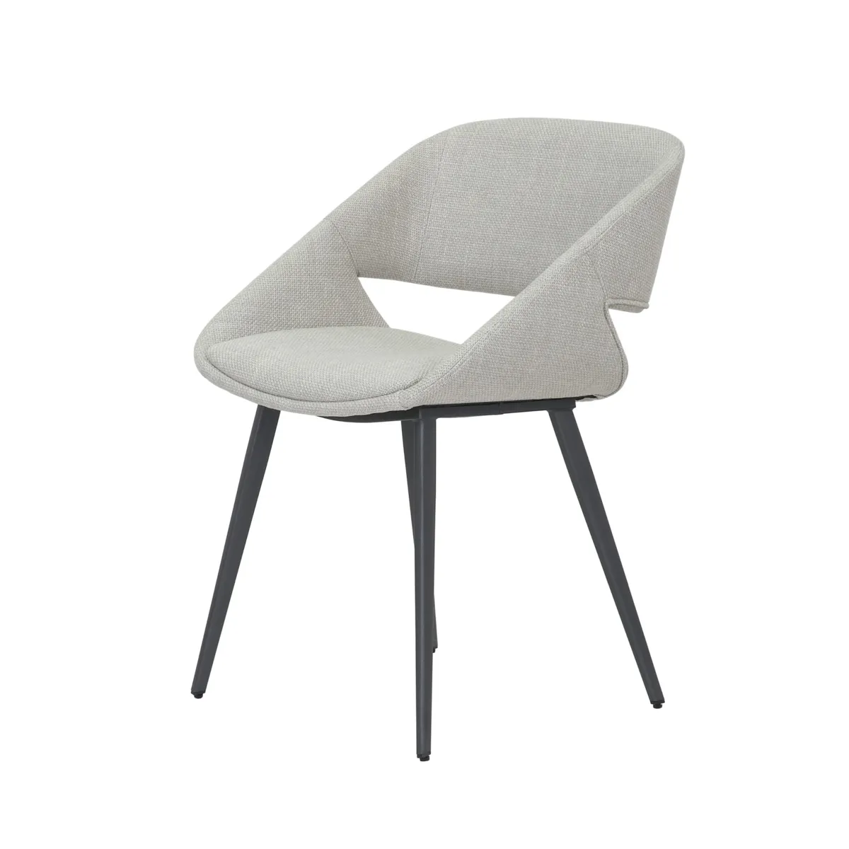 Set di 2 sedie da pranzo in tessuto (seduta 49 cm) Orka Ecru