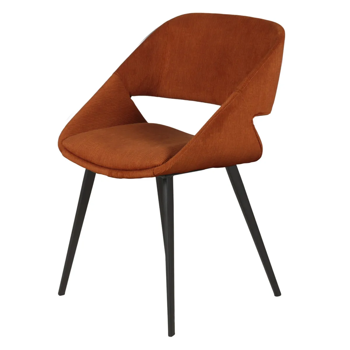 Set di 2 sedie da pranzo in velluto a coste (seduta 49 cm) Orka Cognac