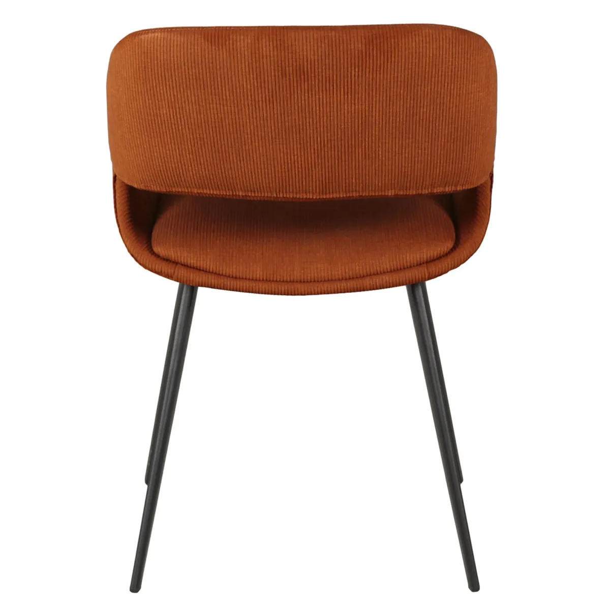 Lot de 2 chaises de salle à manger velours côtelé (Assise 49 cm) Orka Cognac