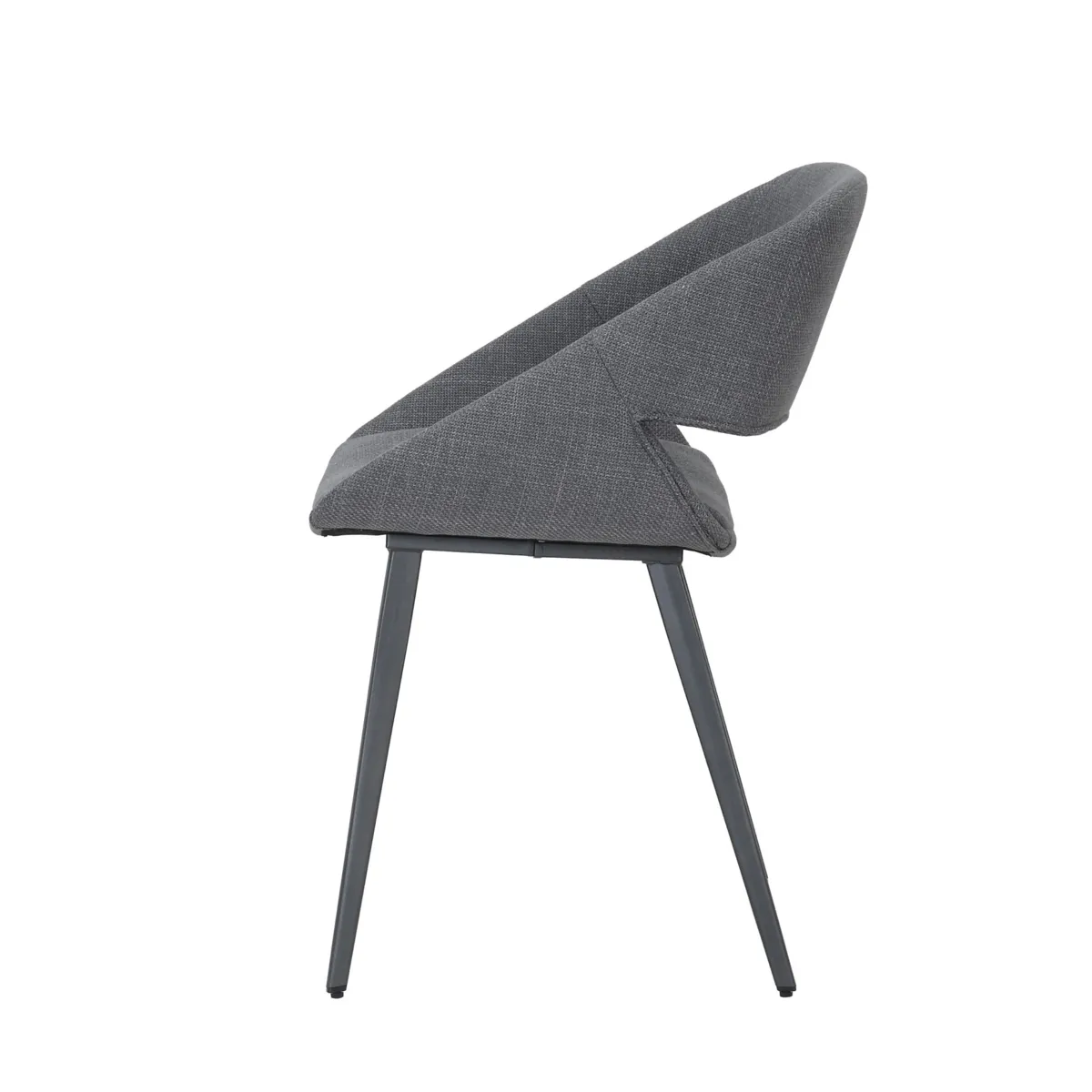 Lot de 2 chaises de salle à manger tissu (Assise 49 cm) Orka Gris foncé