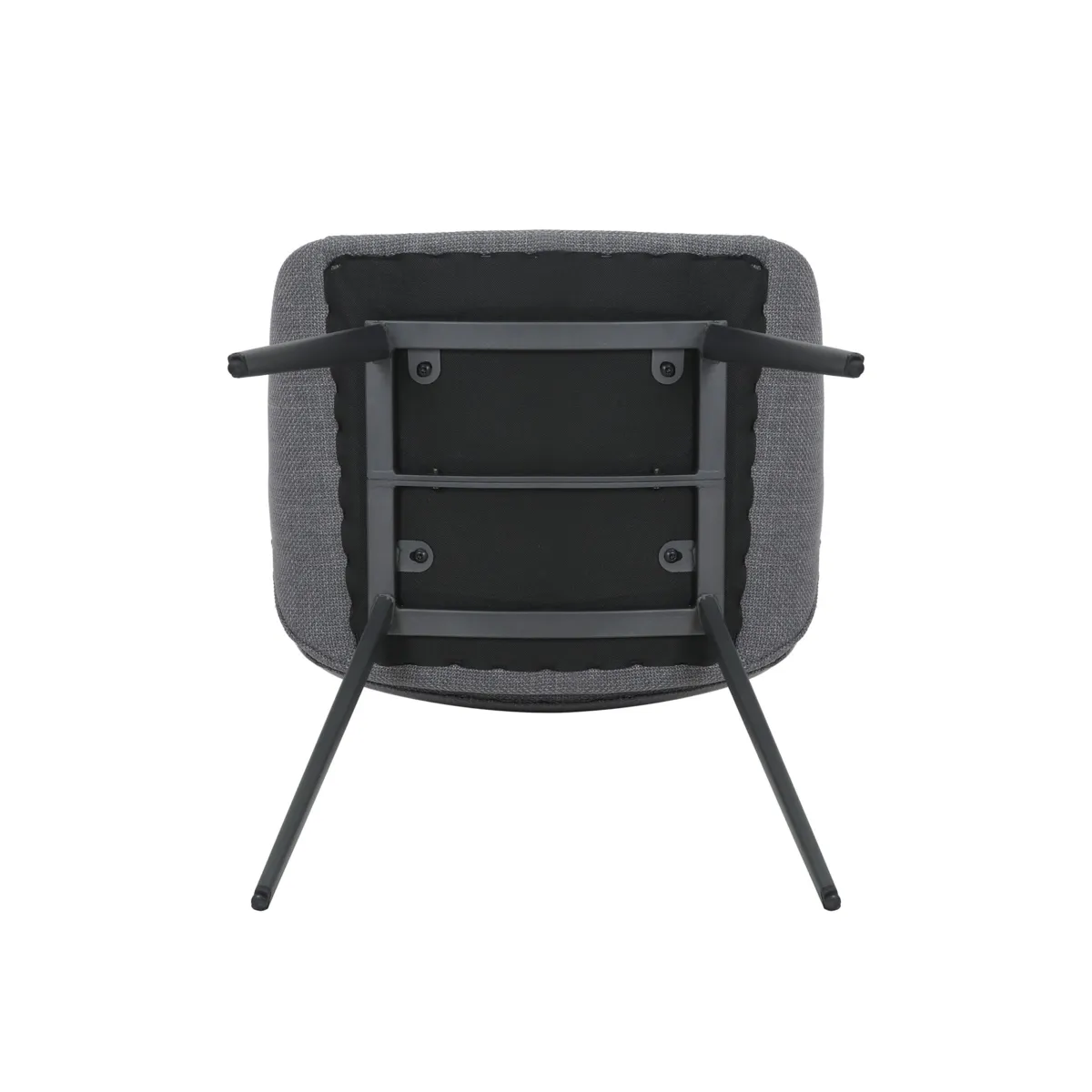 Lot de 2 chaises de salle à manger tissu (Assise 49 cm) Orka Gris foncé