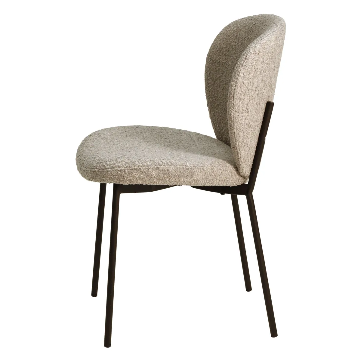 Set di 2 sedie da pranzo in bouclé (seduta 48,5 cm) Isla Beige sabbia