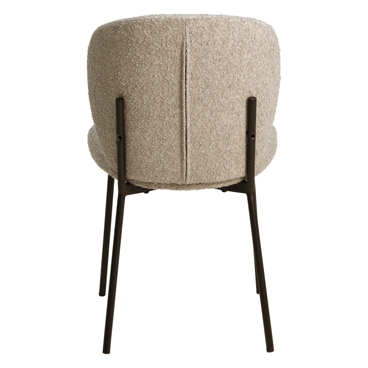 Lot de 2 chaises de salle à manger bouclette (Assise 48,5 cm) Isla Beige sable