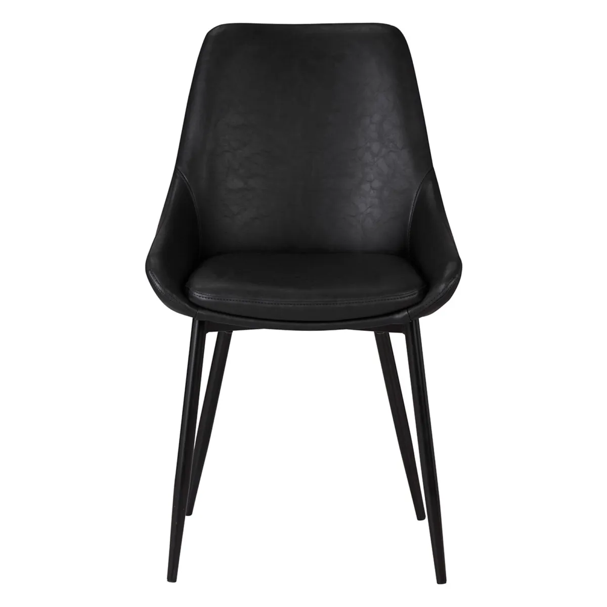 LOT DE 2  Chaise en PU noir - L x P x H : 48 x 55 x 84 cm BARI