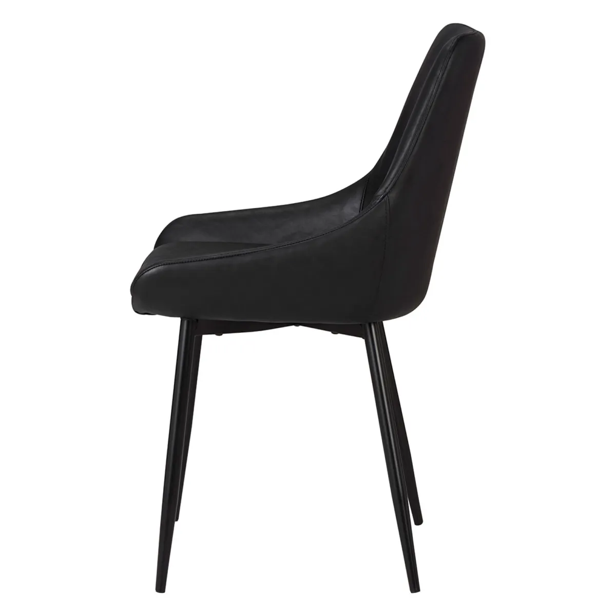 Set di 2 sedie da pranzo in similpelle (seduta 47 cm) Juno Nero