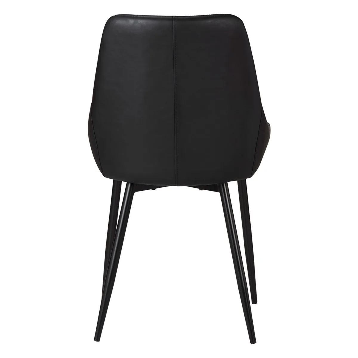 LOT DE 2  Chaise en PU noir - L x P x H : 48 x 55 x 84 cm BARI