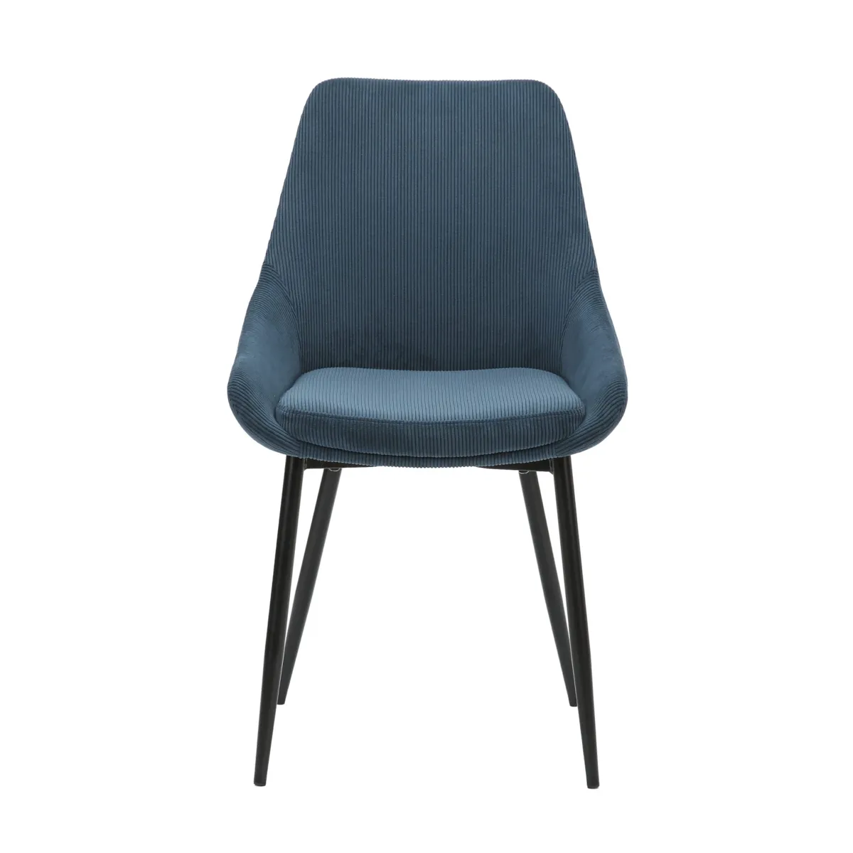LOT DE 2  Chaise en velours c™telŽ bleu figuerolles - L x P x H :48 x 55 x 84 cm BARI