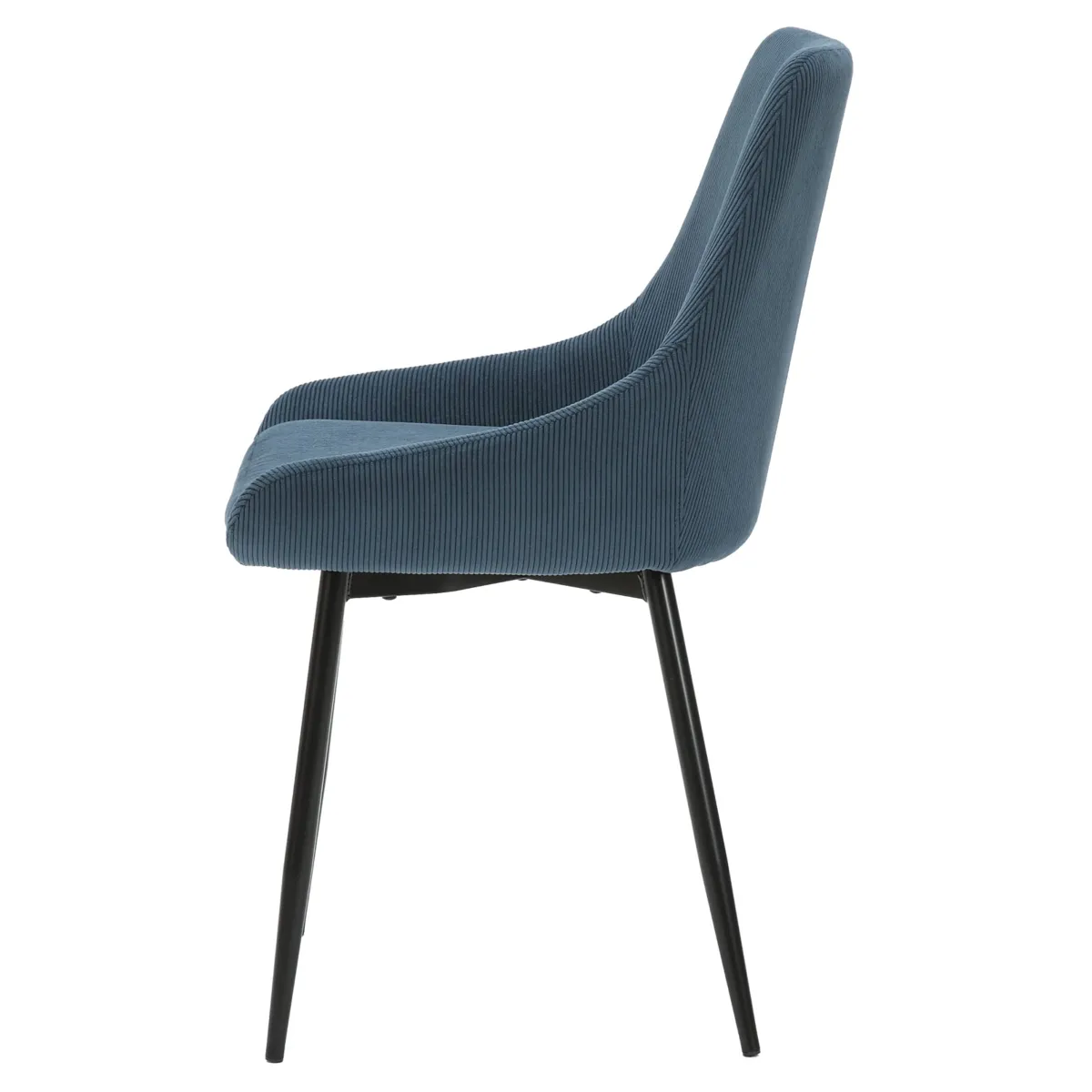 LOT DE 2  Chaise en velours c™telŽ bleu figuerolles - L x P x H :48 x 55 x 84 cm BARI