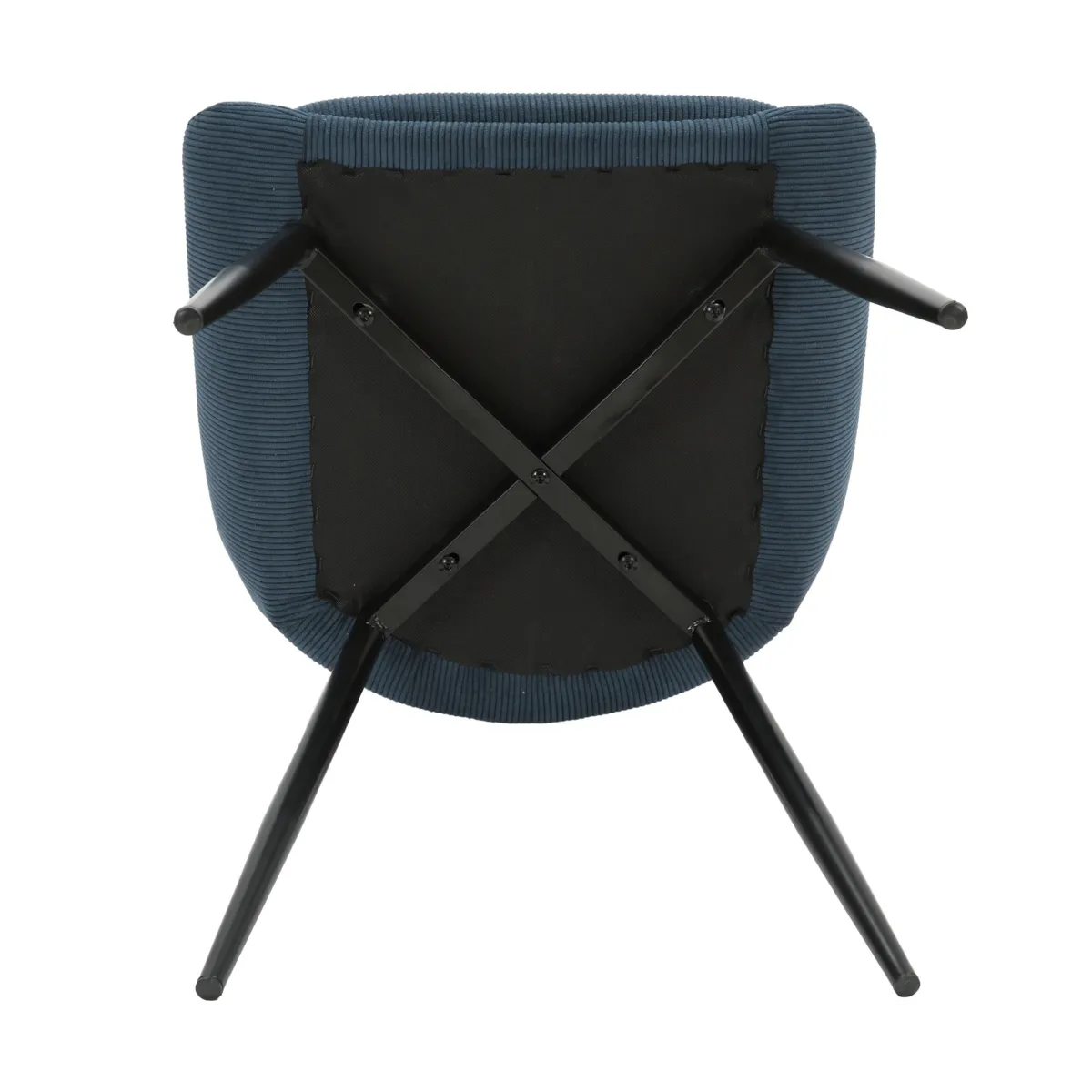 LOT DE 2  Chaise en velours c™telŽ bleu figuerolles - L x P x H :48 x 55 x 84 cm BARI