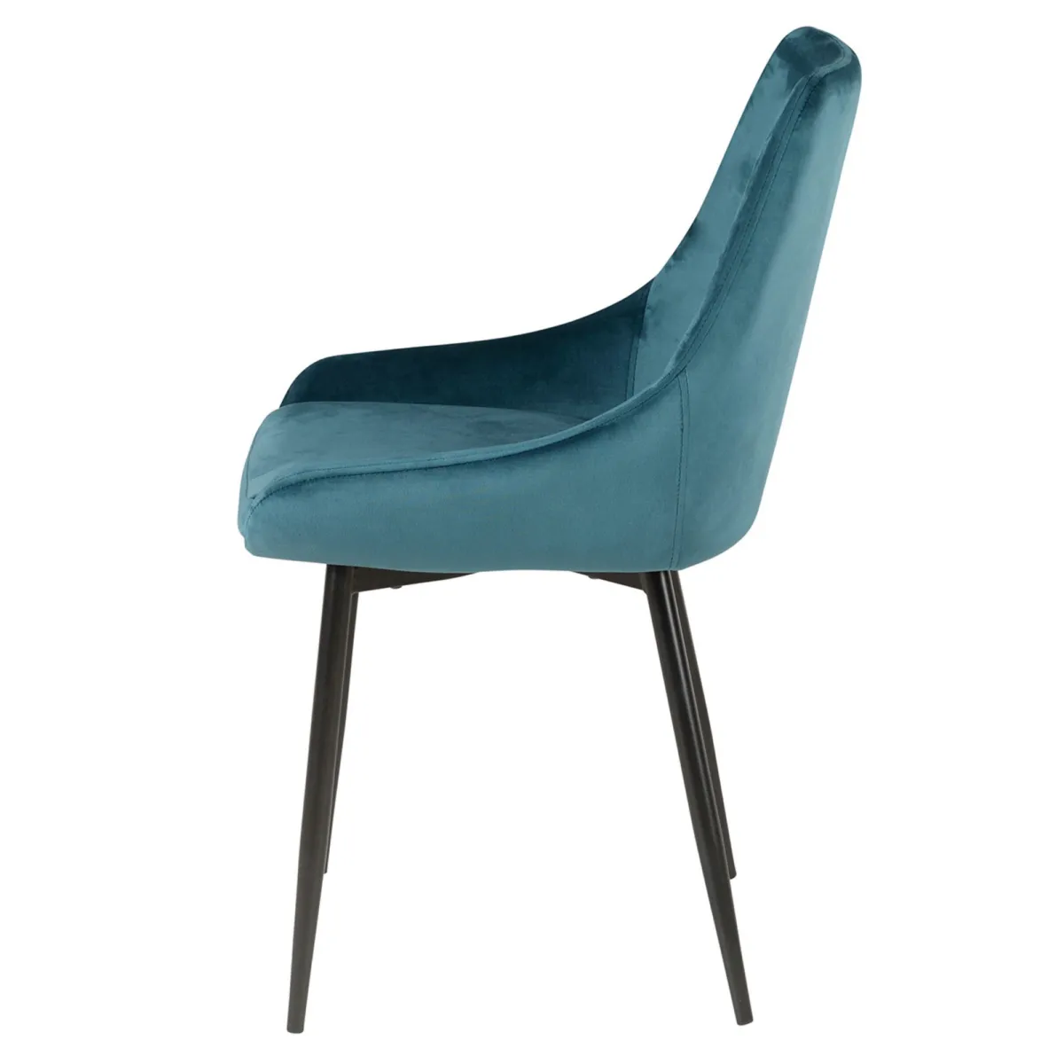 Set di 2 sedie da pranzo in velluto (seduta 47 cm) Juno Blu ottanio