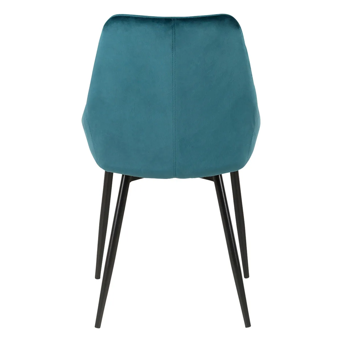 Set di 2 sedie da pranzo in velluto (seduta 47 cm) Juno Blu ottanio
