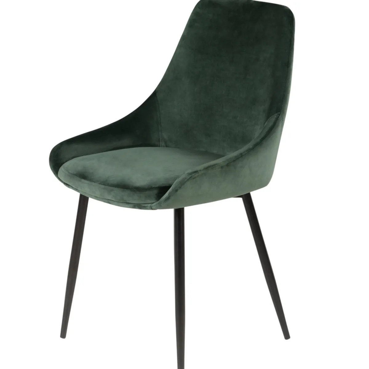 Set di 2 sedie da pranzo in velluto (seduta 47 cm) Juno Verde pino
