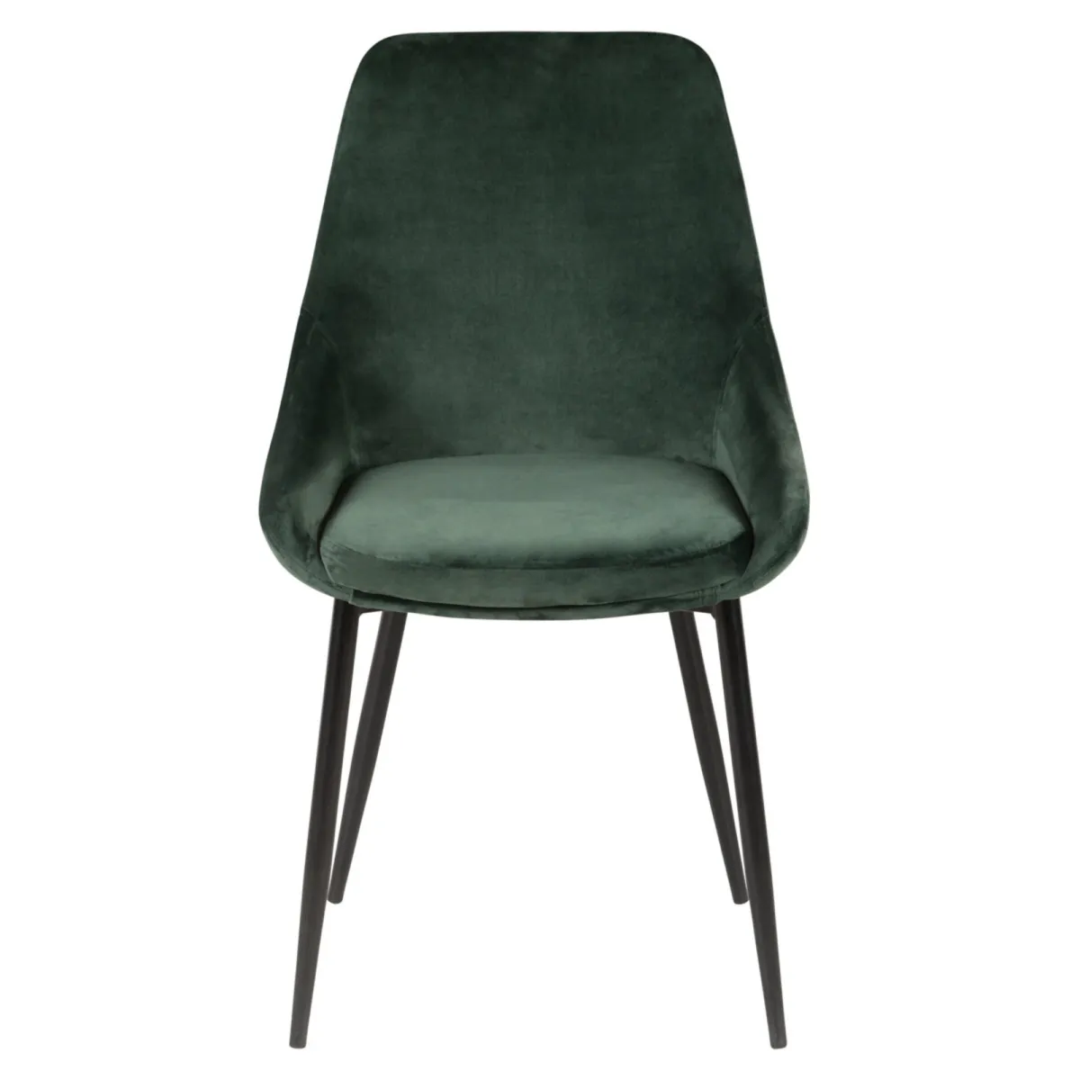 LOT DE 2  Chaise en velours vert sapin - L x P x H : 48 x 55 x 84 cm BARI