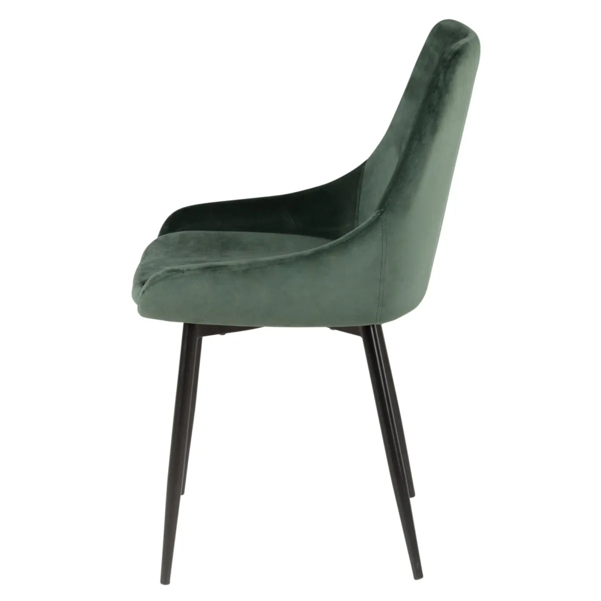 Set di 2 sedie da pranzo in velluto (seduta 47 cm) Juno Verde pino