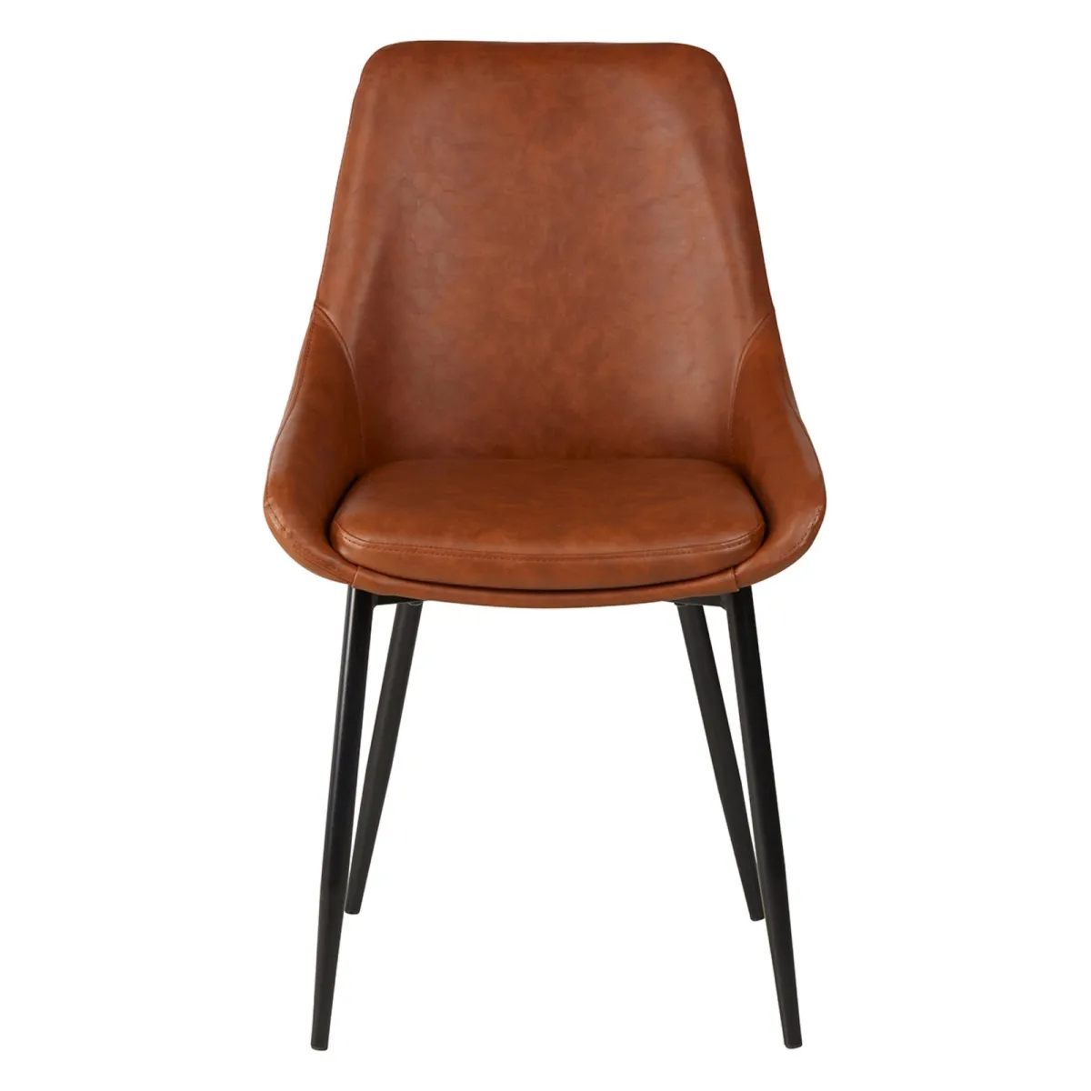 LOT DE 2  Chaise en PU marron - L x P x H : 48 x 55 x 84 cm BARI