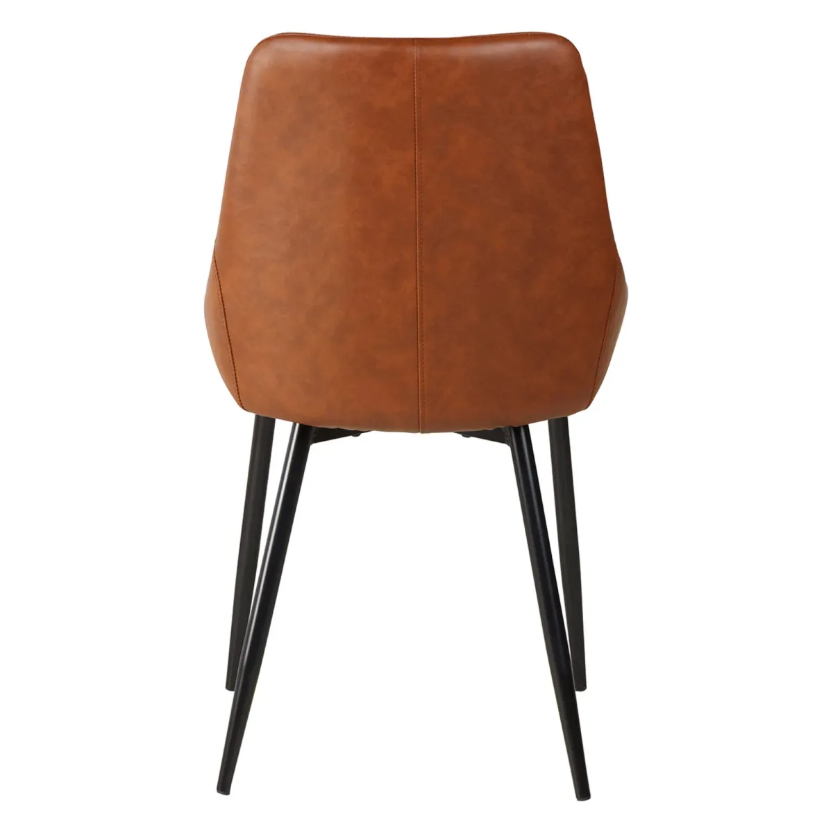 LOT DE 2  Chaise en PU marron - L x P x H : 48 x 55 x 84 cm BARI