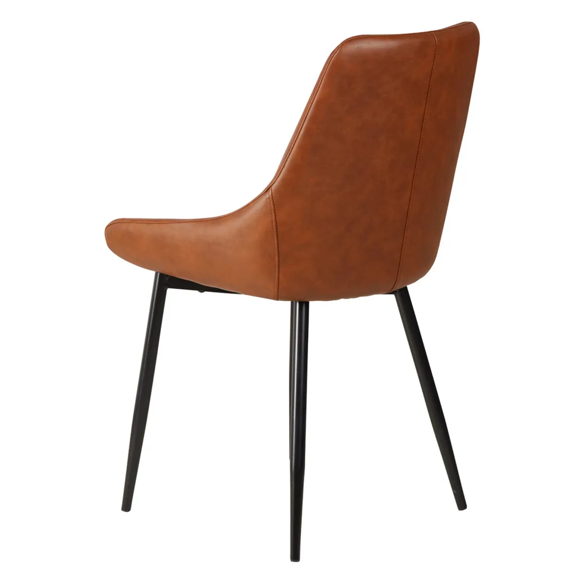 LOT DE 2  Chaise en PU marron - L x P x H : 48 x 55 x 84 cm BARI