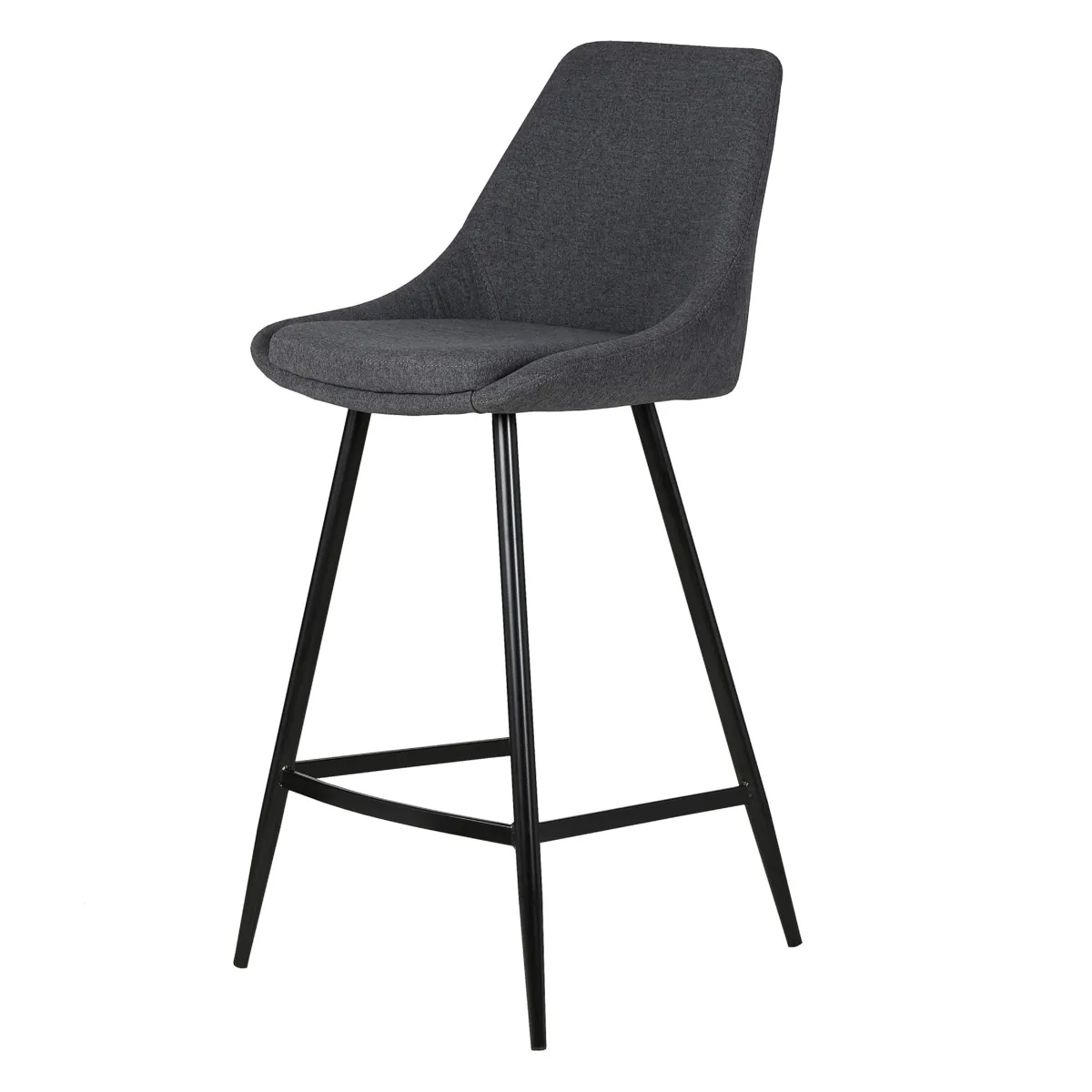 Set di 2 sedie per isola centrale con schienale in tessuto (Altezza seduta 67cm) Juno Grigio scuro