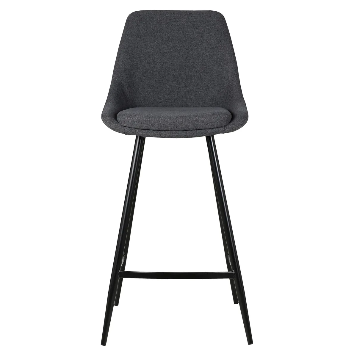 Set di 2 sedie per isola centrale con schienale in tessuto (Altezza seduta 67cm) Juno Grigio scuro