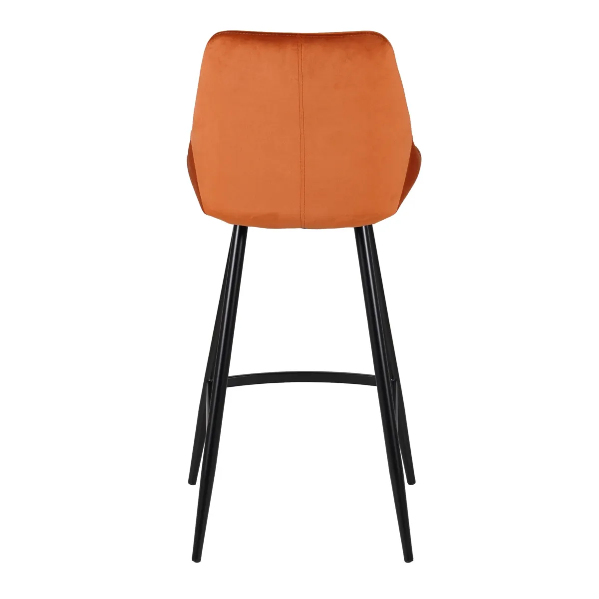Lot de 2 chaises îlot central avec dossier velours (Assise 67cm) Juno Cognac