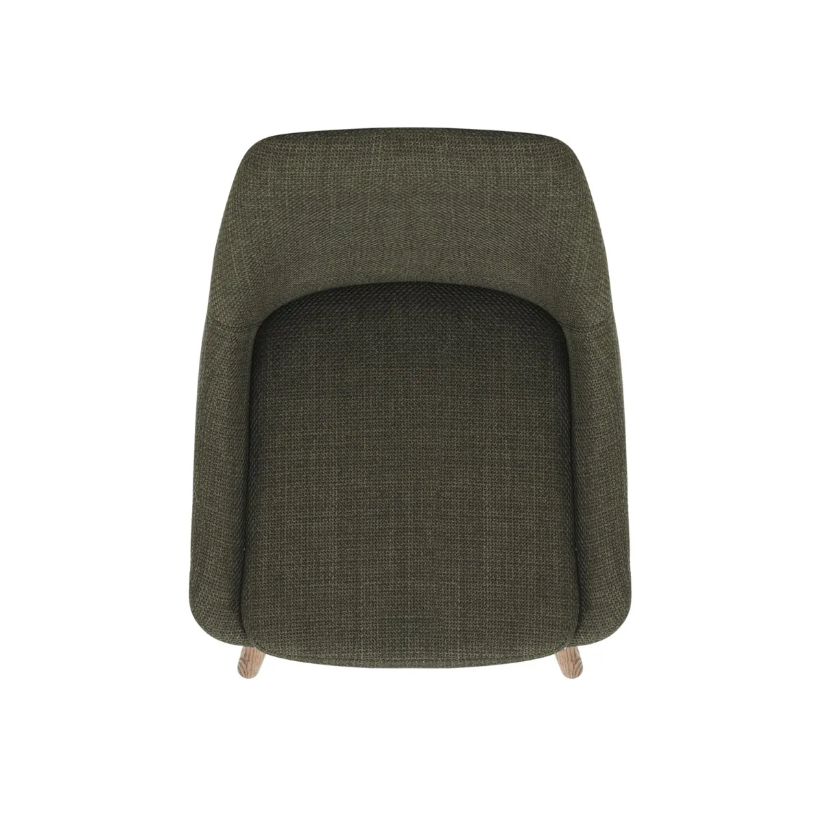 Set aus 2 Barhockern mit Stoffrückenlehne (Sitzhöhe 67 cm) Juno Khaki-Grün, Beine Eichenholz