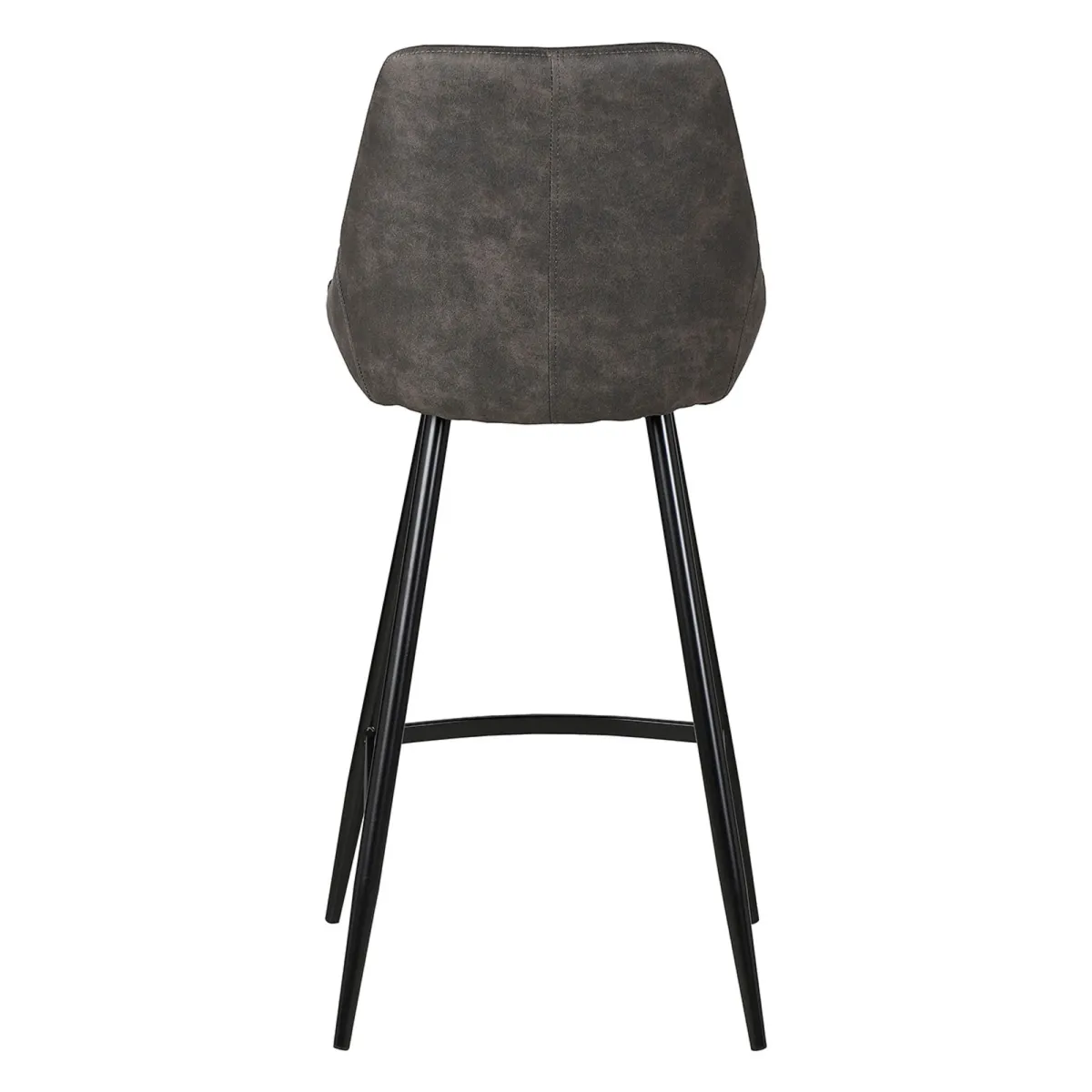 Set di 2 sedie per isola centrale con schienale in tessuto effetto camoscio (Altezza seduta 67cm) Juno Grigio scuro