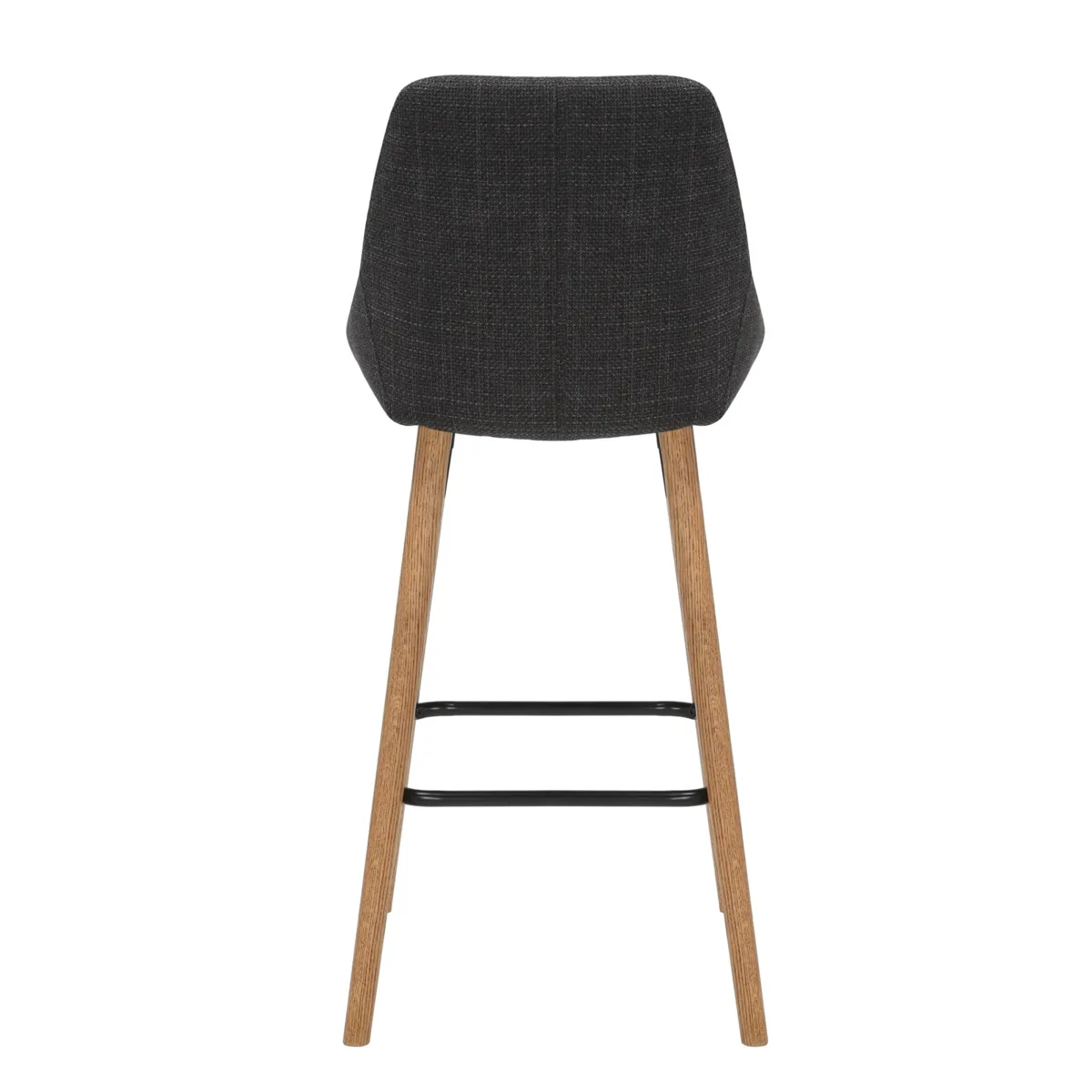 Set di 2 sedie per isola centrale con schienale in tessuto (Altezza seduta 67cm) Juno Grigio antracite gambe in quercia