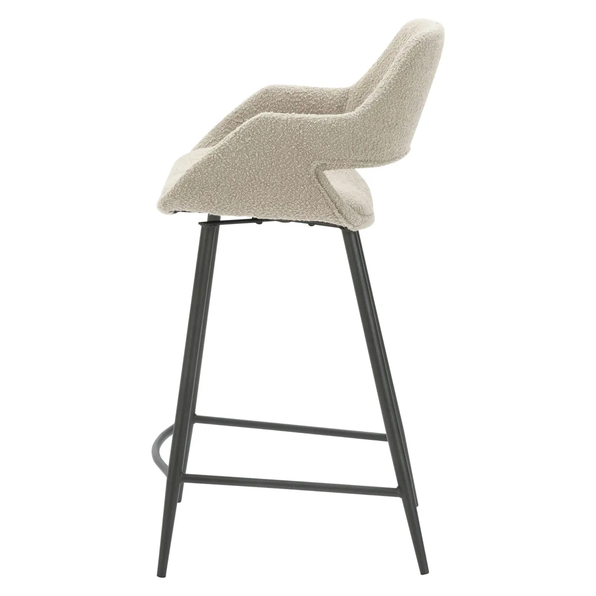 Set di 2 sedie per isola centrale con schienale in bouclé (seduta 65 cm) Soho Grigio chiaro