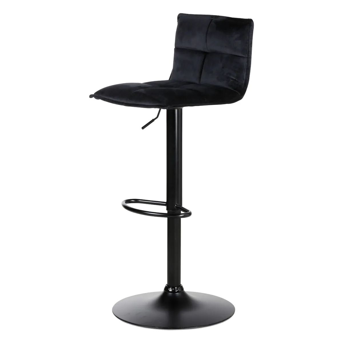 Set di 2 sgabelli da bar girevoli con schienale regolabile in altezza (seduta da 63 a 84 cm) Carly Nero
